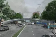 La lluvia frena la obra en el puente peatonal