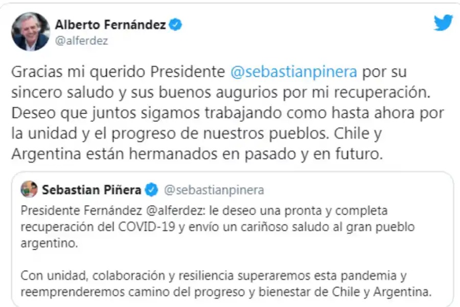 Presidentes y referentes políticos le desearon una pronta recuperación a Alberto Fernández