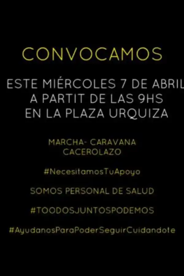 El personal de la salud convoca a una protesta en la plaza Urquiza