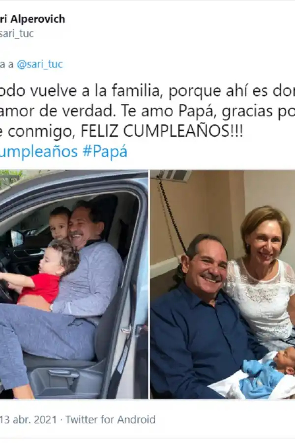 Alperovich cumple años y su hija Sara lo saludó en las redes: ejemplo de resistencia
