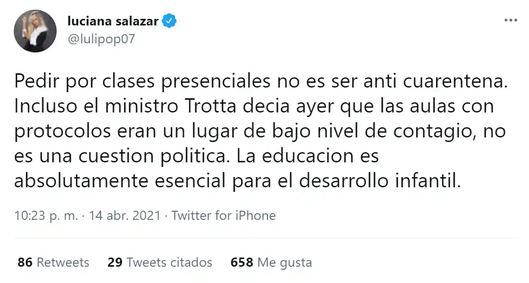Pampita y otras famosas criticaron a Alberto por la suspensión de las clases presenciales