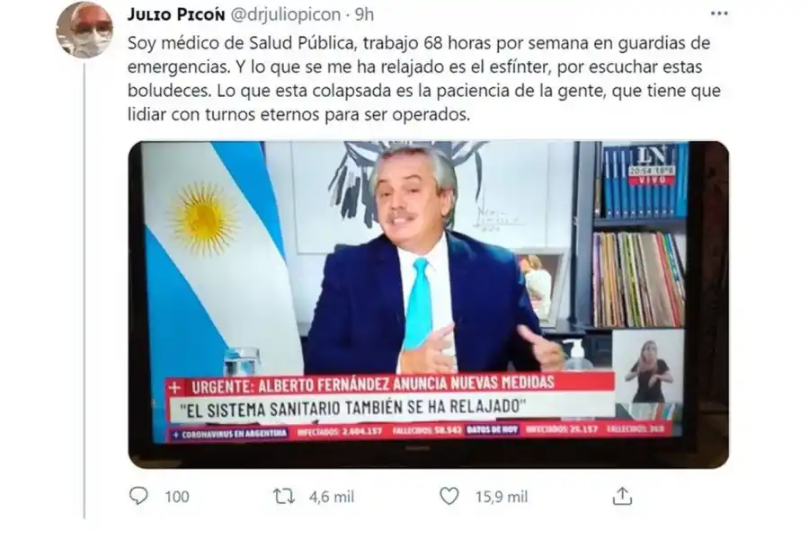 #Relajadolaspelotas: trabajadores de la salud responden a la crítica de Alberto Fernández