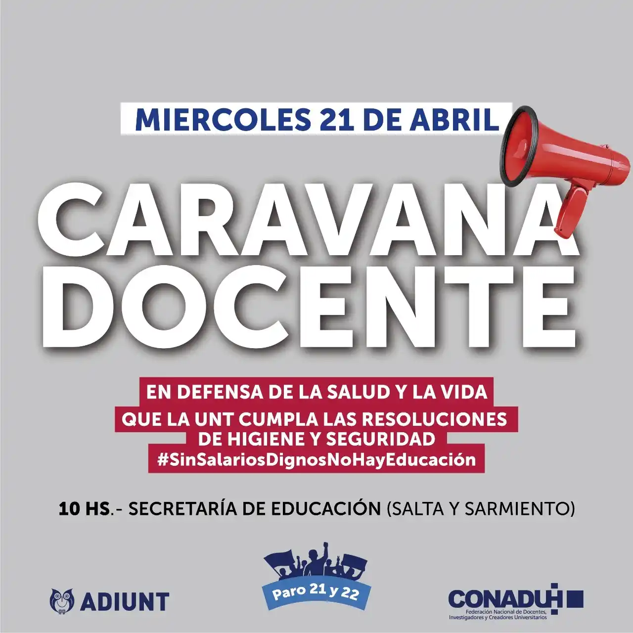 Docentes de la UNT concretan un paro de 48 horas y marcharán hoy en caravana