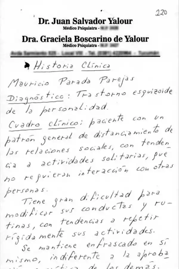 CAPTURAS DE LOS CERTIFICADOS. El diagnóstico de Mauricio Parada Parejas. 