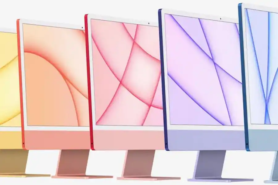 LAS ESTRELLAS. Arriba, las nuevas iMac de siete colores. Abajo, el nuevo modelo de Apple TV 4K.