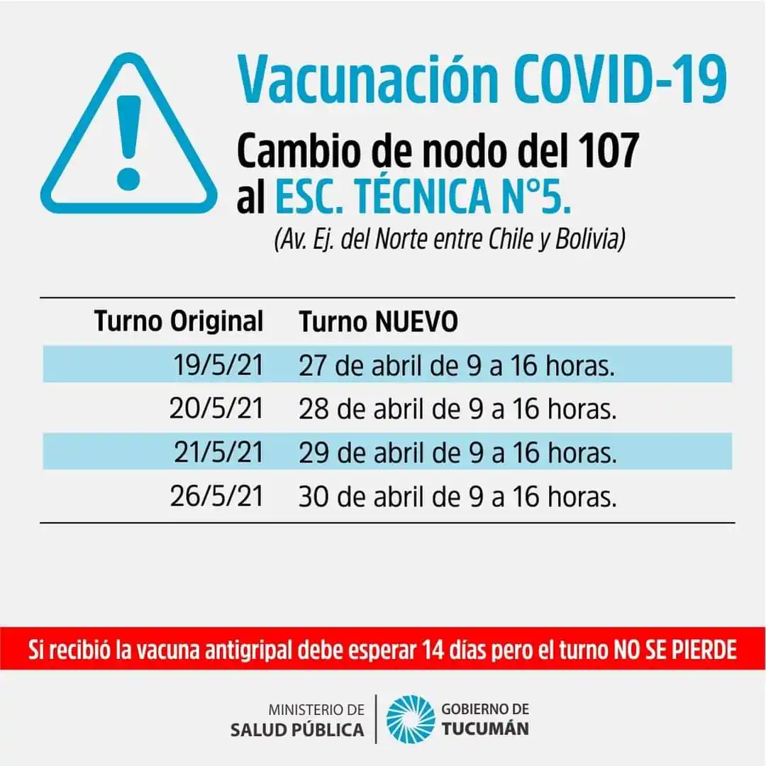 Vacunación en Tucumán: así quedaron reprogramados los turnos para mayores de 70