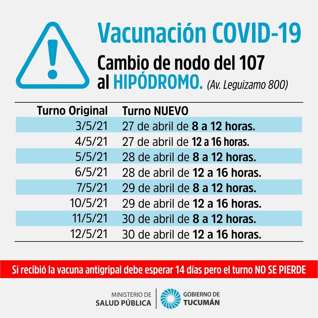 Vacunación en Tucumán: así quedaron reprogramados los turnos para mayores de 70