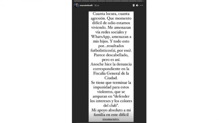 Marcelo Tinelli denunció que fue amenazado por los resultados de San Lorenzo
