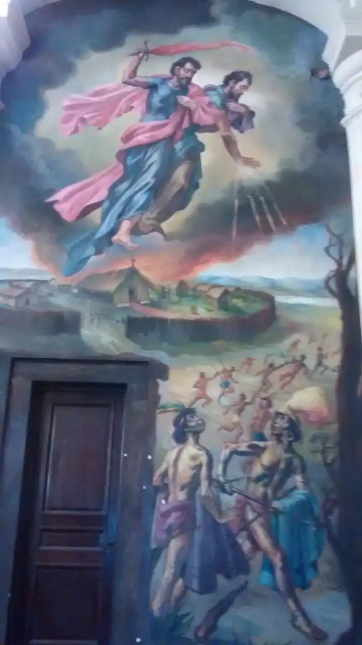 REPRESENTACIÓN PICTÓRICA. Mural en la Catedral sobre el combate.