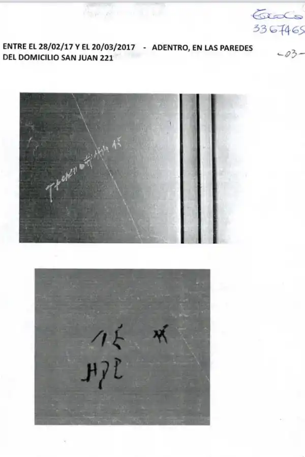CAPTURAS DE PANTALLA. Las fotos de los grafitis pertenecen al caso N°6 y fueron aportados por Tacacho con una denuncia del 21 de marzo de 2018. 