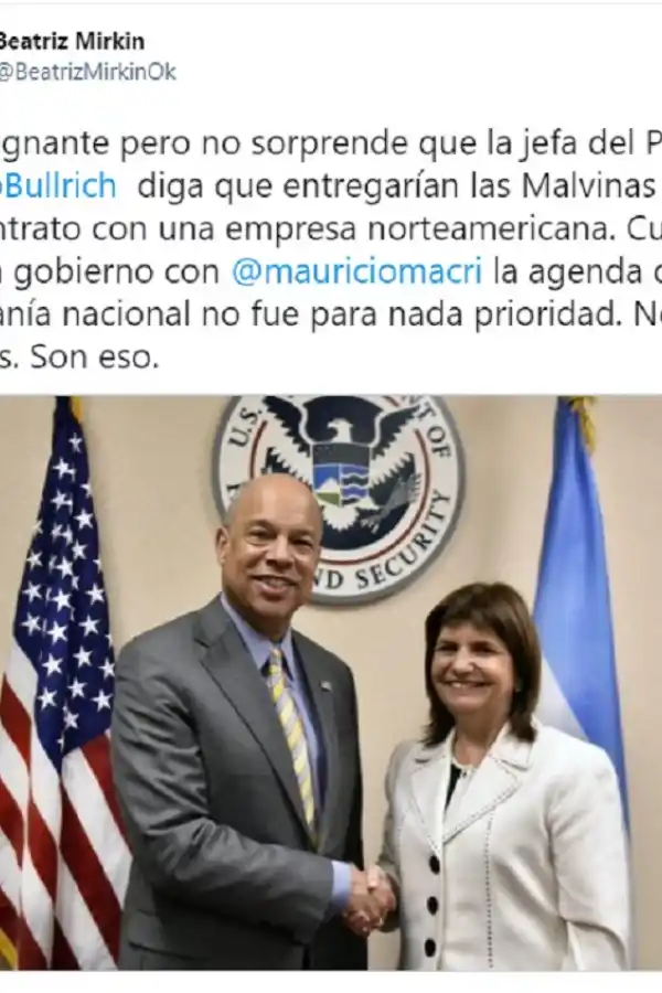 Mirkin cruzó a Patricia Bullrich por sus dichos sobre las vacunas y Malvinas: no hay fallidos