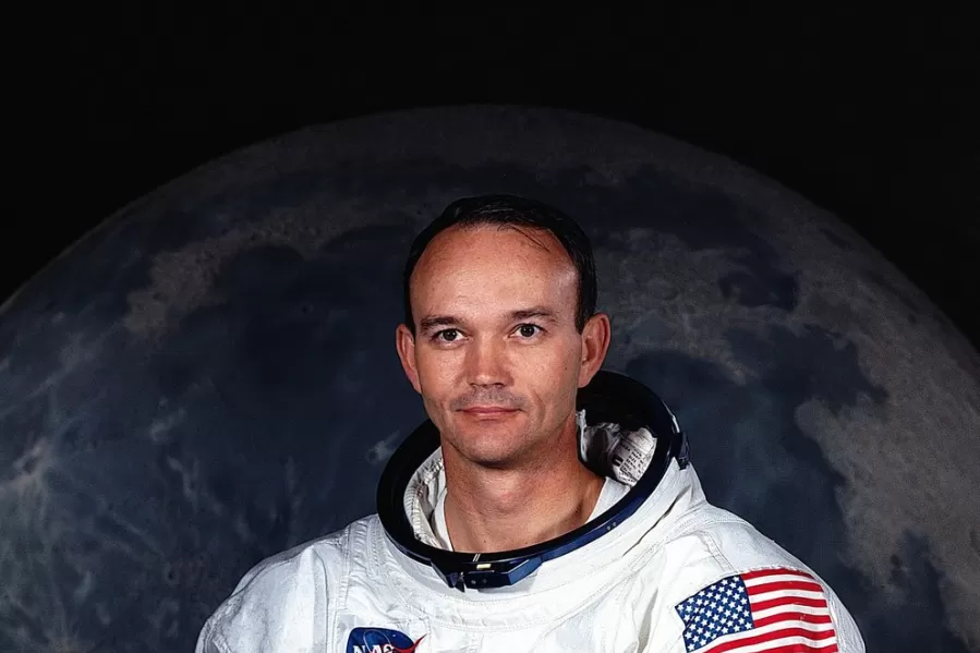 El retrato oficial de la NASA de Michael Collins antes de abordar la histórica misión a la Luna