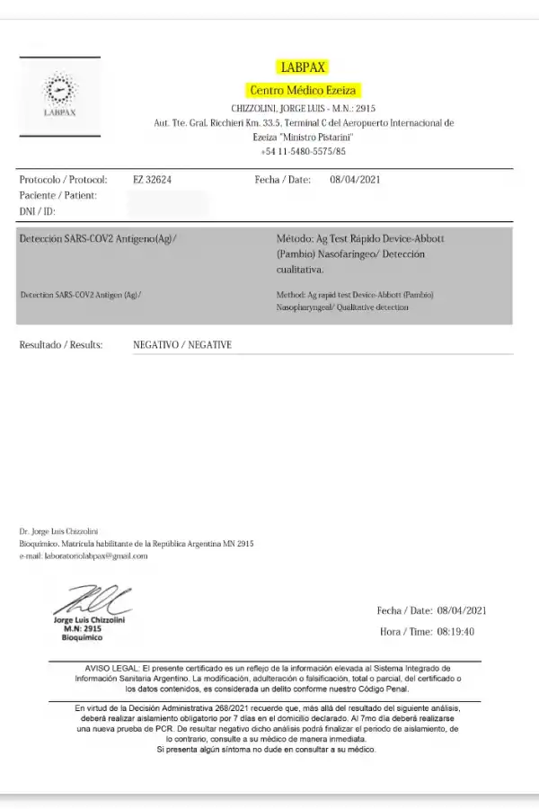 Hisopados: según un informe, en Ezeiza manejan un negocio que administra un misterioso laboratorio