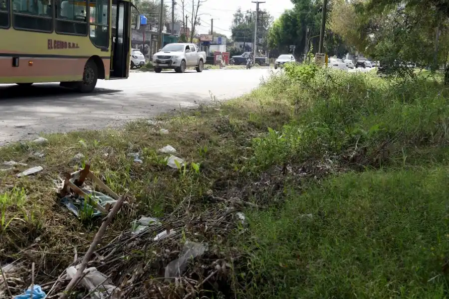 MALEZAS Y BASURA. Hay sectores en los que se dificulta el tránsito peatonal de los vecinos.