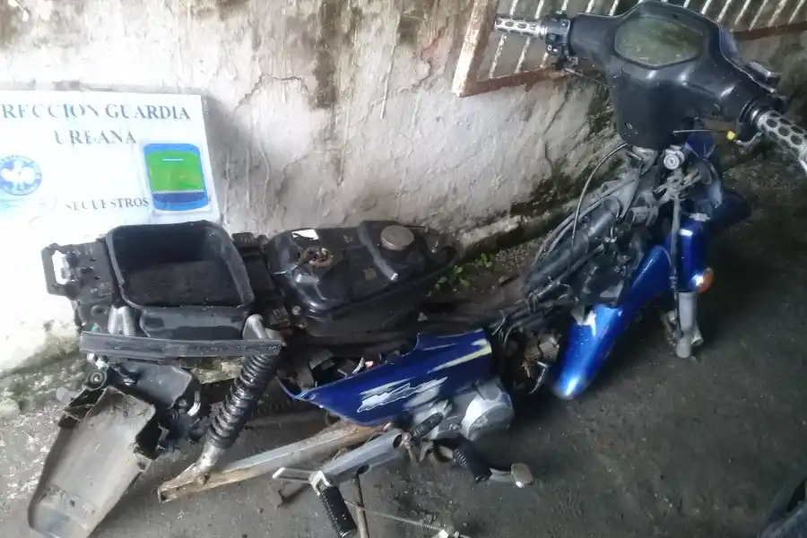 Así quedó la moto robada. 
