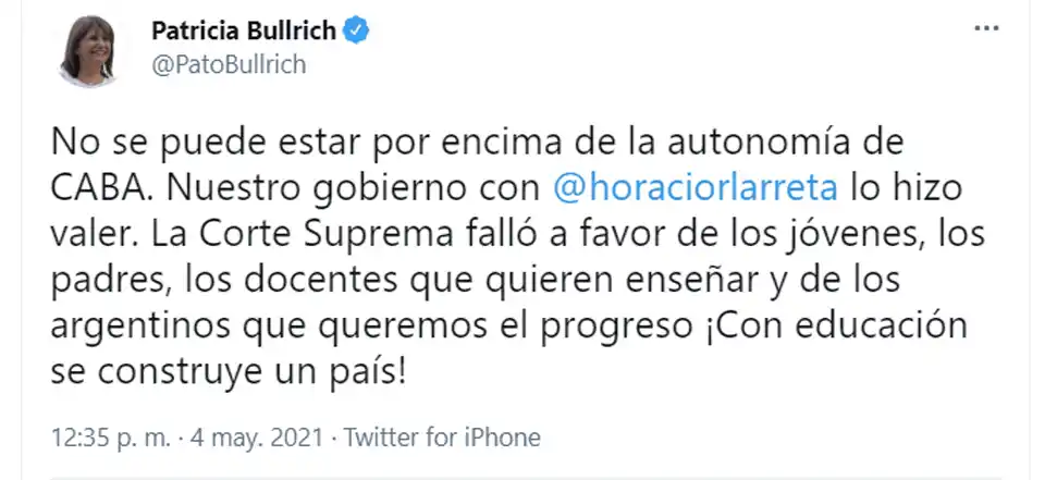 La oposición celebró el fallo de la Corte Suprema por las clases presenciales
