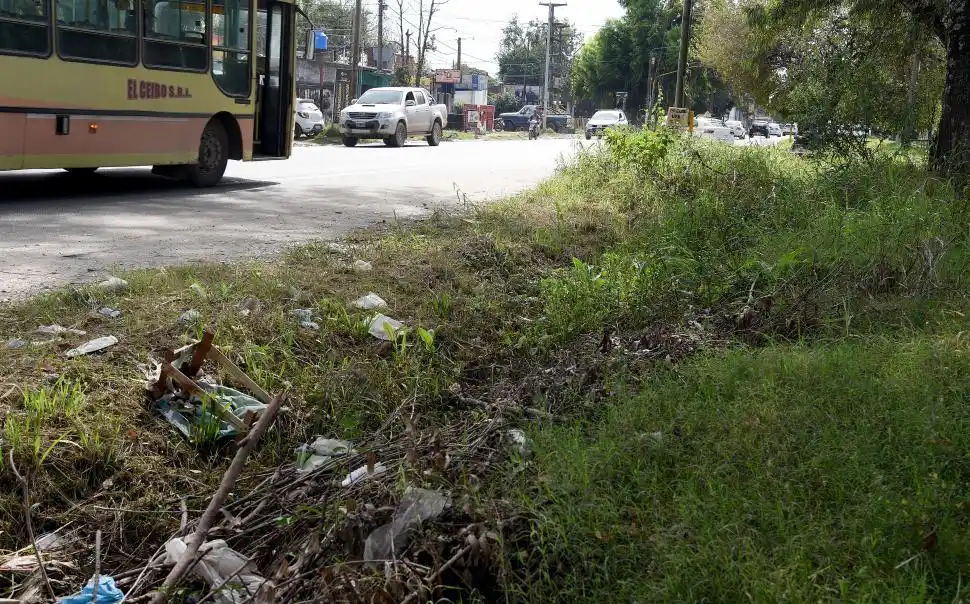 MALEZAS Y BASURA. Hay sectores en los que se dificulta el tránsito peatonal de los vecinos.
