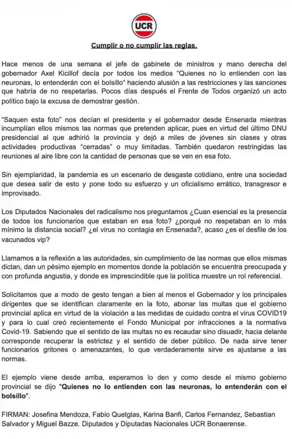 Piden que Fernández, Cristina y Kicillof paguen multa por no respetar el distanciamiento