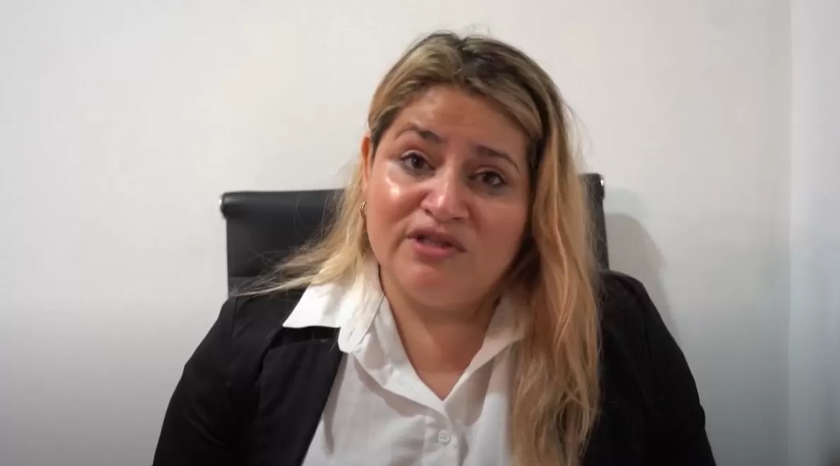 MARÍA CRISTINA CEGADA. La ex empleada que responsabiliza a Deiana por una supuesta extorsión. Captura de video.