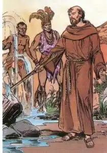AGUA SURGENTE. Con su cayado obró un milagro.