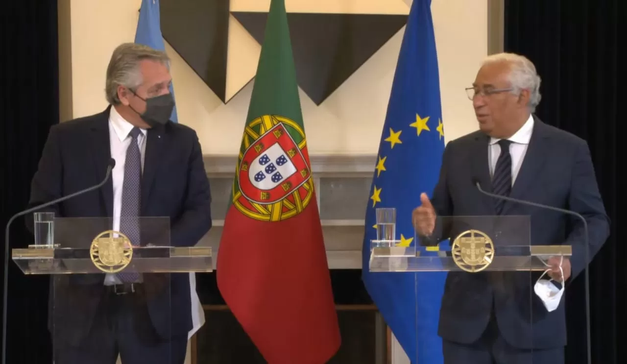 Alberto Fernández concluye su visita a Portugal tras una reunión con Antonio Costa