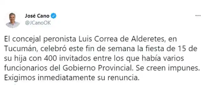 Escándalo: un concejal de Alderetes celebró el cumpleaños de 15 de su hija con 400 invitados