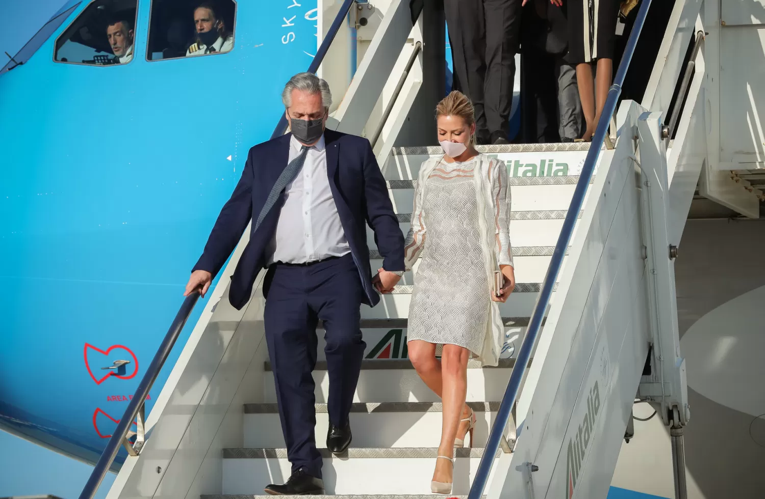 El Presidente y la primera dama en Italia. Foto presidencia