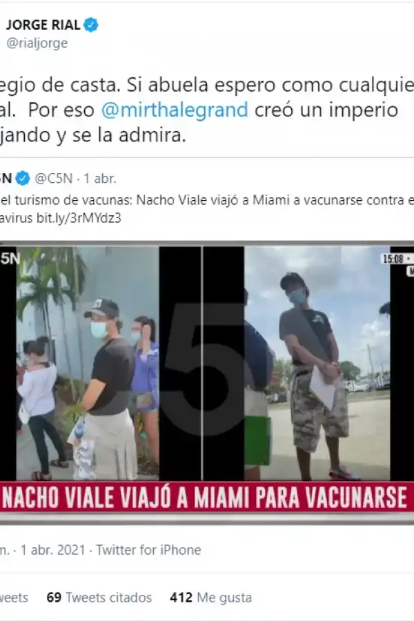 Jorge Rial avisó que se va a vacunar a Miami: le echó la culpa a los políticos
