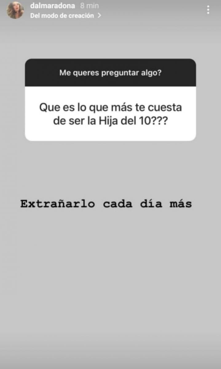 Dalma recordó a Diego: nunca voy a dejar de extrañarte