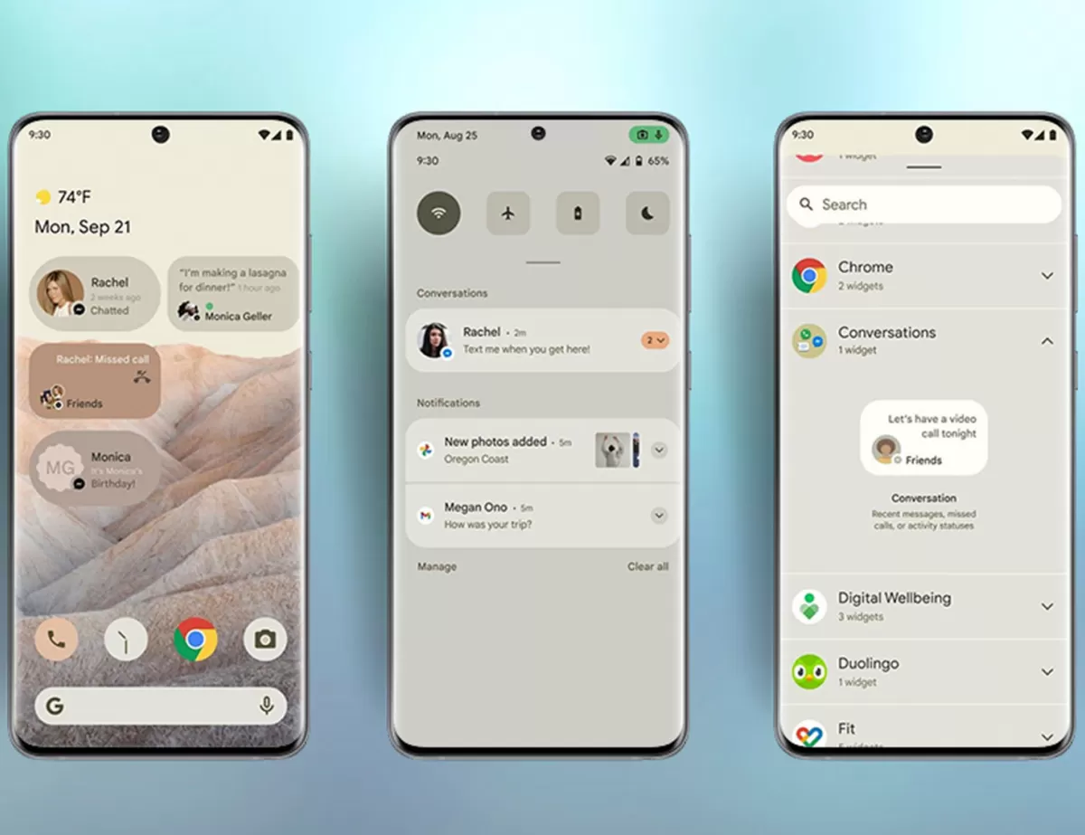 MINIMALISTA. El nuevo diseño de Android viene con una estética más minimalista, con elementos de bordes redondeados y colores suaves y naturales.