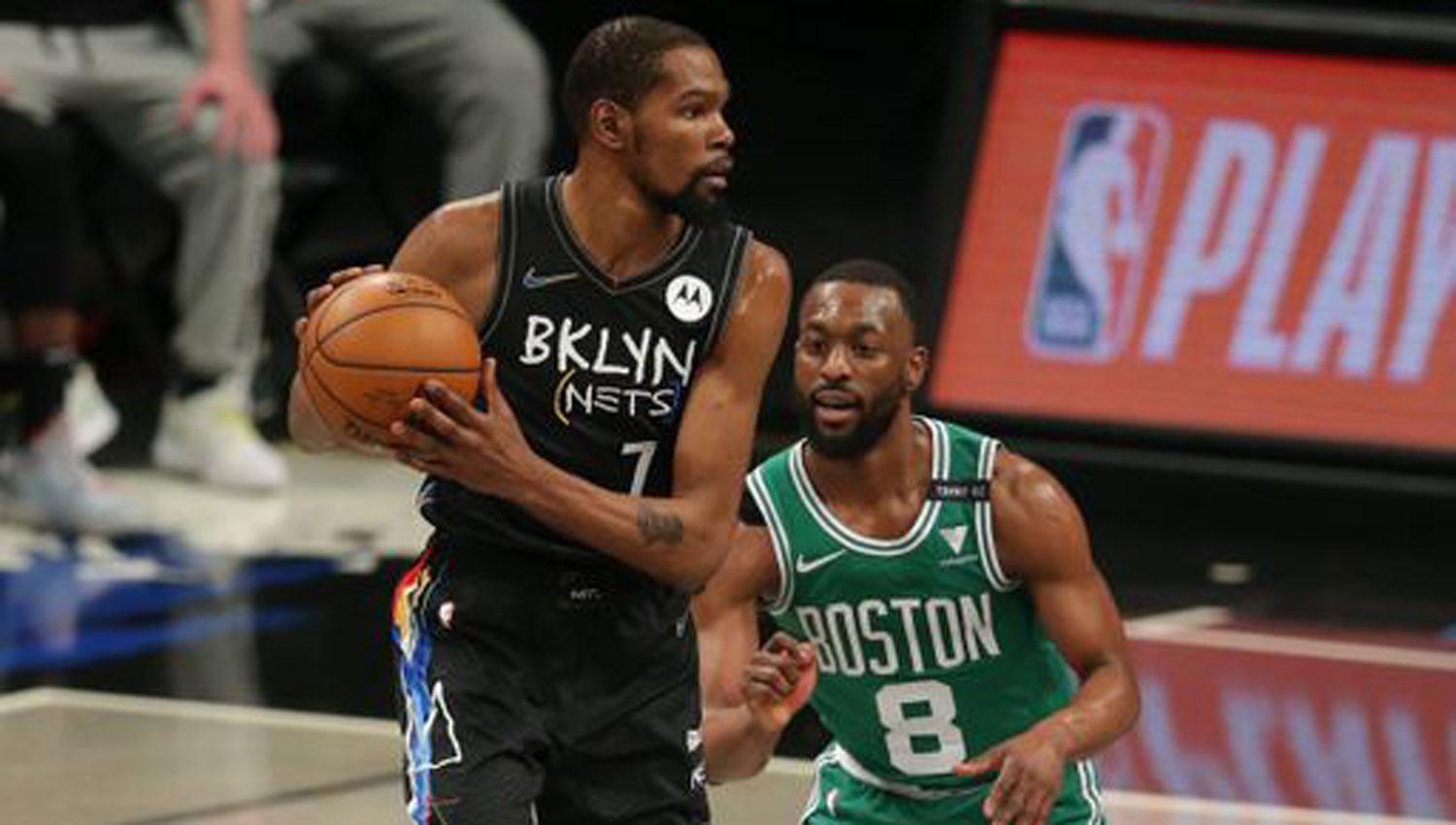 LÍDER. Kevin Durant fue determinante en la victoria de Nets sobre Celtics, que quedaron 0-2 abajo.
