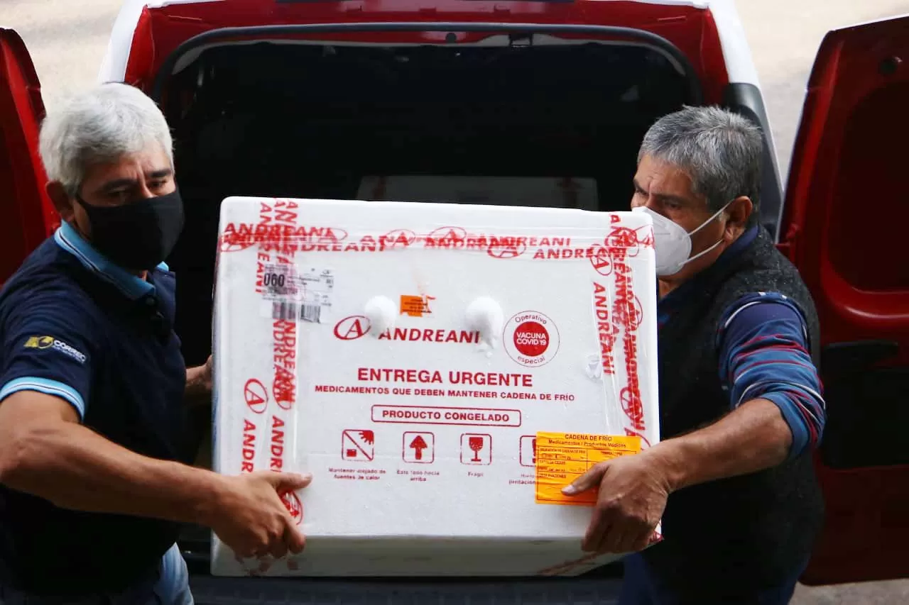 SPUNTIK V. Un nuevo cargamento con el primer componente de la vacuna rusa llega a Tucumán. Foto: Salud Pública
