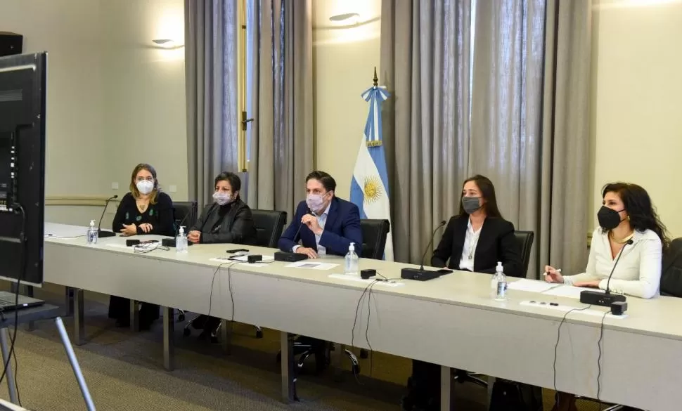 ANUNCIO. El ministro de Educación Nicolás Trotta junto a integrantes del equipo nacional lanza el plan nacional. twitter @trottanico