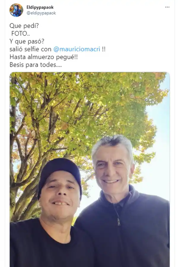 “Hasta pegué almuerzo: El Dipy se reunió con Macri y logró su selfie