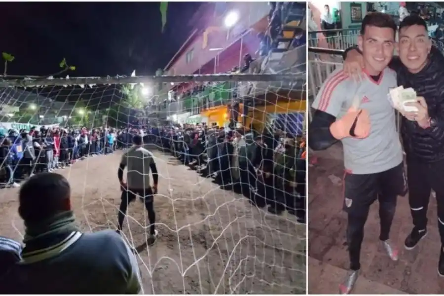 PASADO. Díaz, arquero de River, años atrás, jugó partidos por plata en el barrio. Al ser profesional, no lo podrá volver a hacer. 