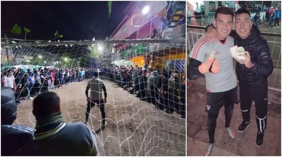 PASADO. Díaz, arquero de River, años atrás, jugó partidos por plata en el barrio. Al ser profesional, no lo podrá volver a hacer. 