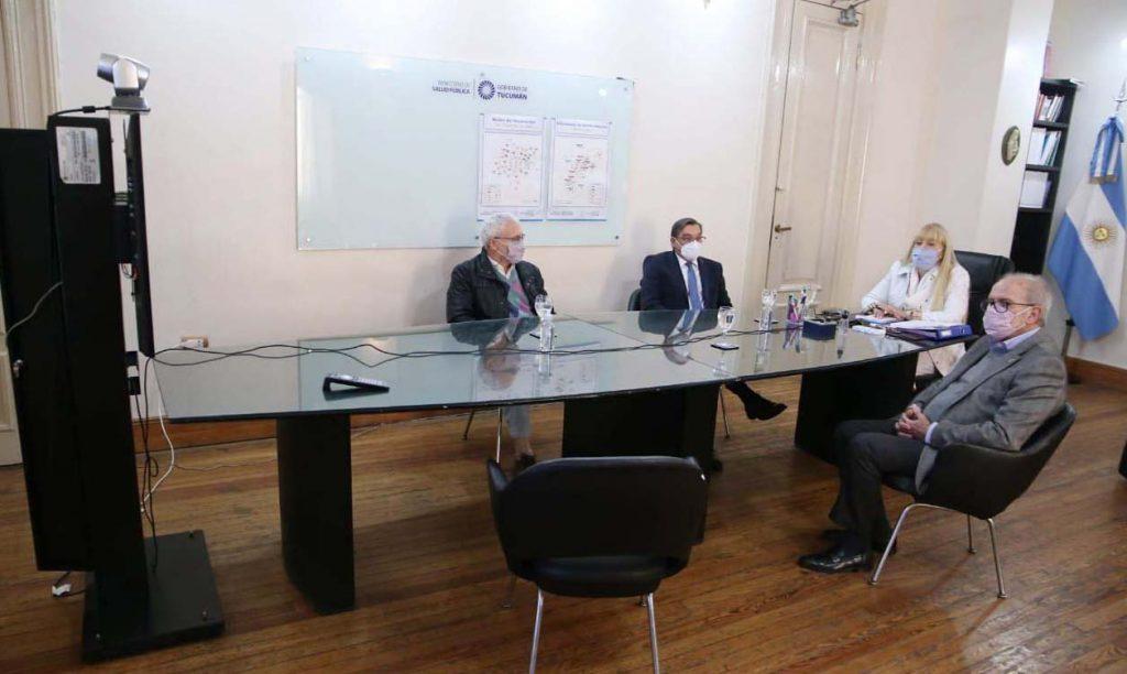 EN ANÁLISIS. Chahla y Simón Padrós coordinaron la reunión con García y Castagnaro, entre otras autoridades. Foto: Prensa Siprosa