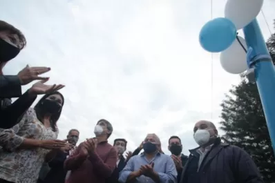 Santa Lucía: para disminuir siniestros viales, inauguraron luminarias led