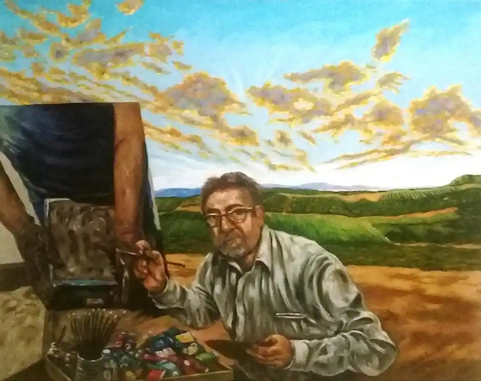 AUTORRETRATO. Uno de los pocos artistas que todavía pintaba con óleo en esta provincia. 