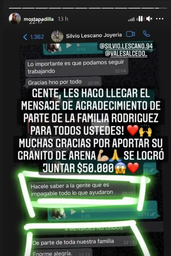 Mosta Padilla inició una nueva colecta para ayudar a la familia que sufrió el robo en su joyería