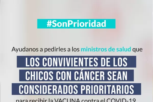 Solicitan la vacunación a padres y a hermanos de chicos con cáncer