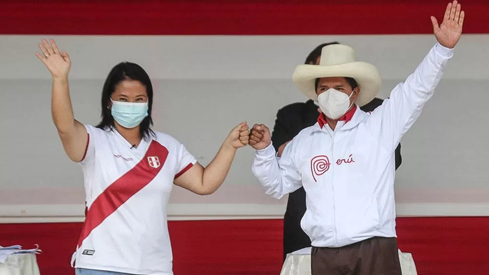 PERÚ. Seguidores de Pedro Castillo y Keiko Fujimori convocaron a nuevas marchas para este fin de semana, Foto de Télam.