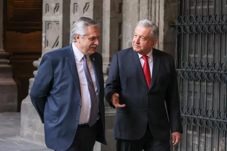 Los presidentes de la Argentina y México, Alberto Fernández y Andrés Manuel López Obrador