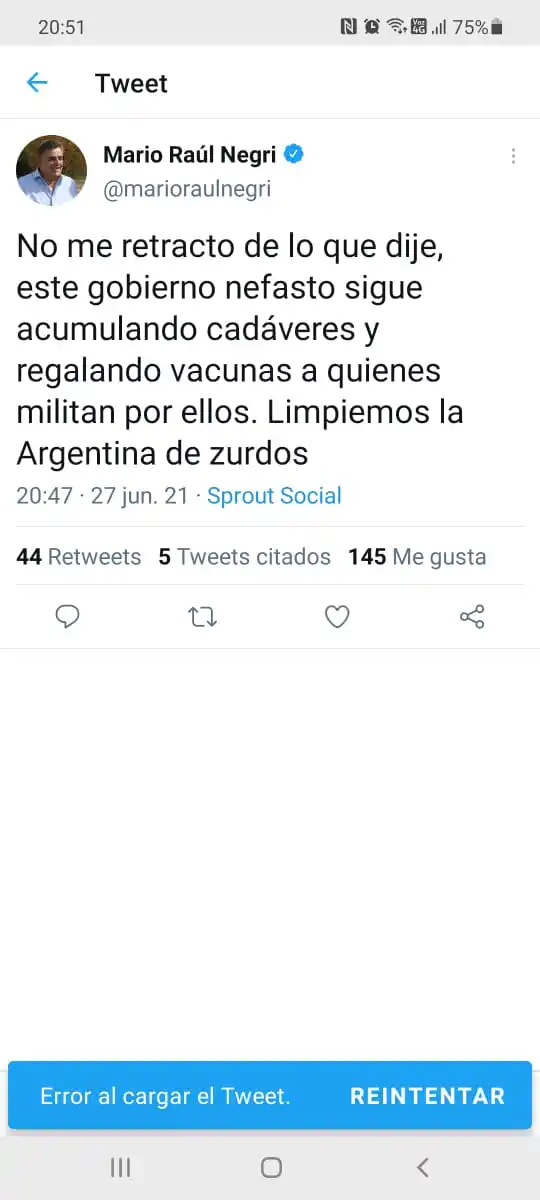 La UCR denunció que le hackearon la cuenta de Twitter a Mario Negri