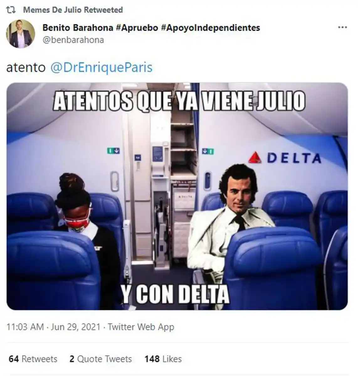 Llegó el séptimo mes del calendario y con este vuelven los memes de Julio Iglesias