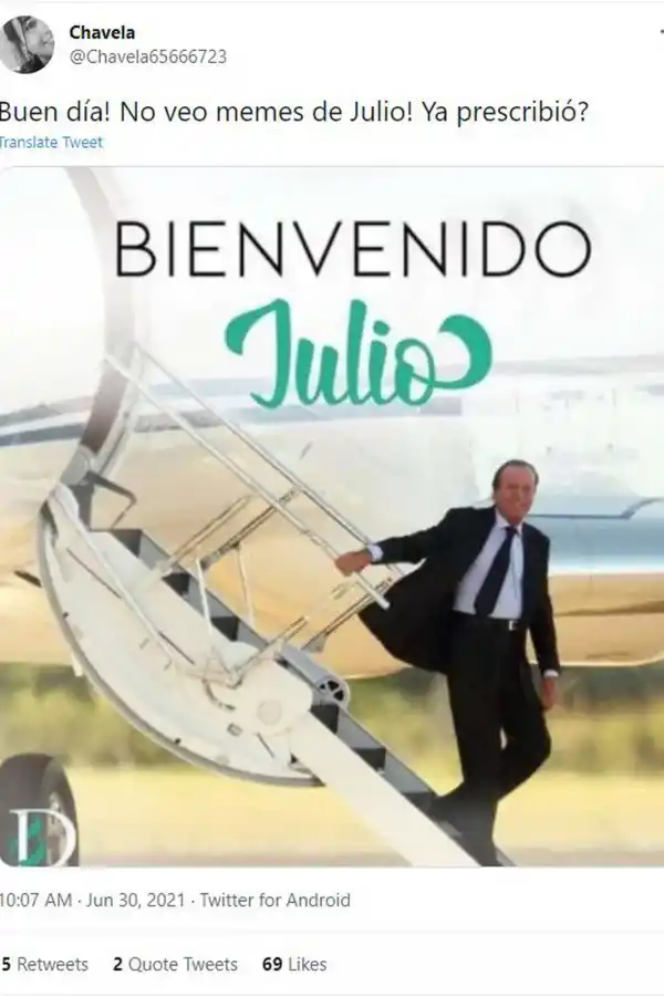 Llegó el séptimo mes del calendario y con este vuelven los memes de Julio Iglesias