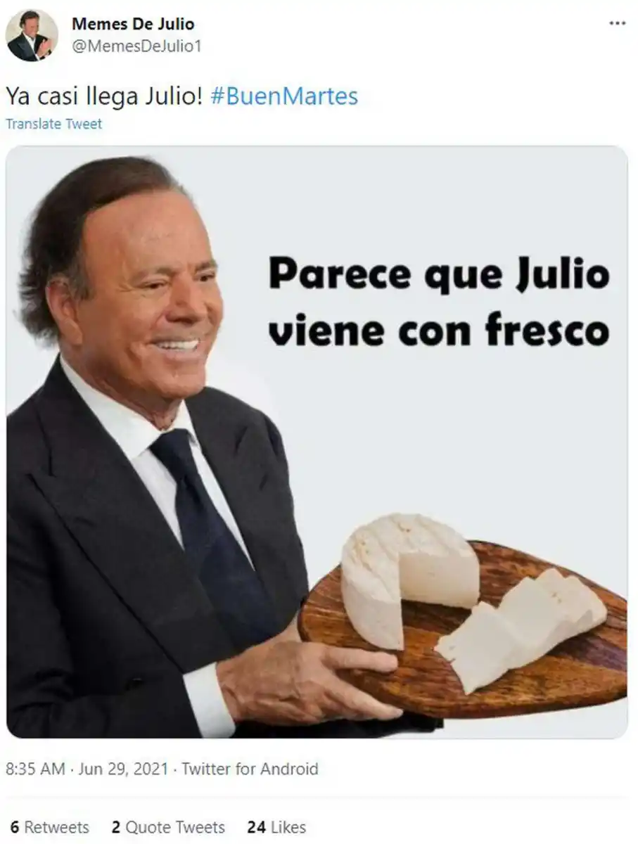 Llegó el séptimo mes del calendario y con este vuelven los memes de Julio Iglesias