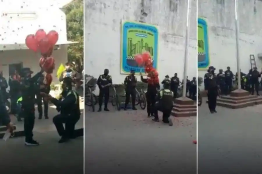 Sorpresa en la Guardia Urbana: un policía le propuso matrimonio delante de todos