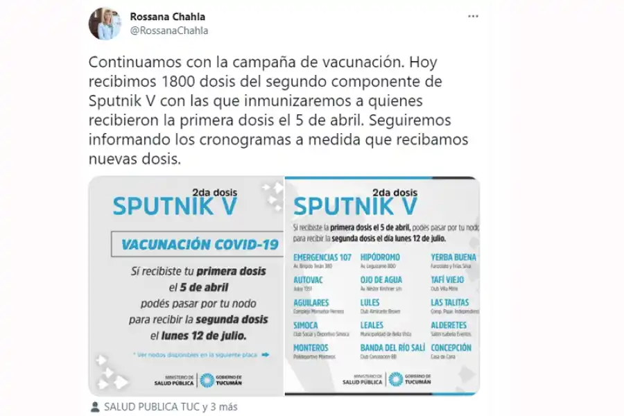 Tuit de Rossana Chahla