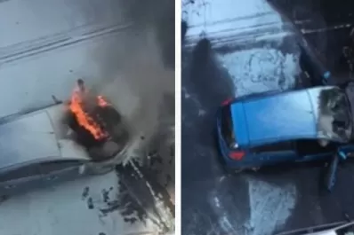 Barrio Norte: un auto se prendió fuego en medio de la calle